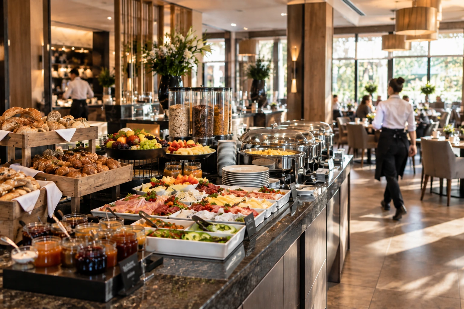 Frühstücksbetrieb im Hotel – Servicekräfte der DAIA GmbH im Einsatz
