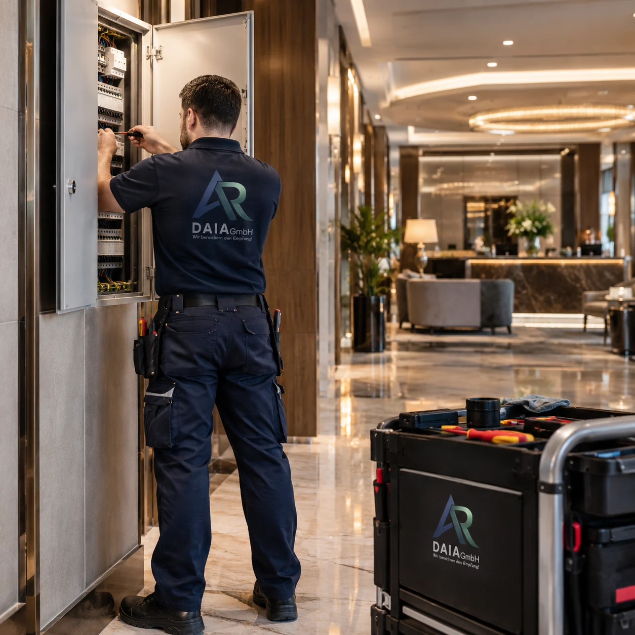 Empfangs- und Haustechnikpersonal der DAIA GmbH im Hotel